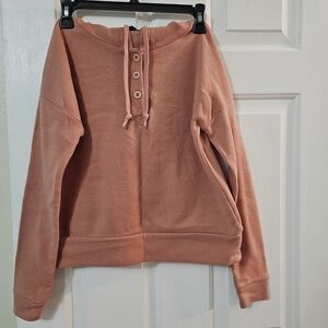 Derek Heart Blush Button-Up Hoodie